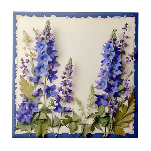 Delphinium-Blume Fliese (Vorderseite)