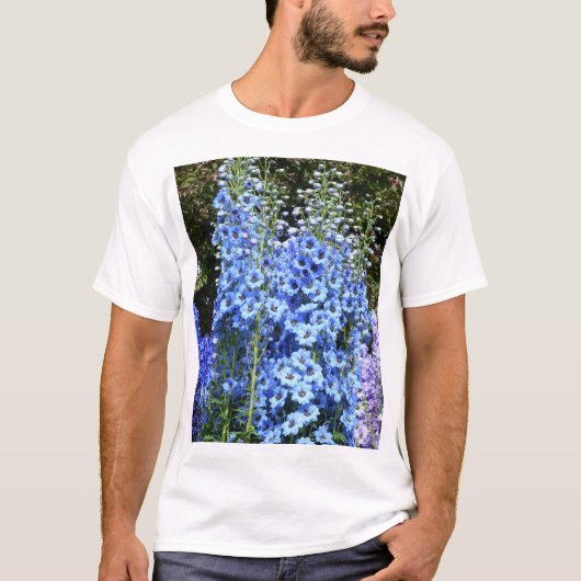 Delphinium Blume Gartengarten T-Shirt (Vorderseite)