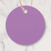 Delphinium Blume lila Aquarellkunst Hochzeit Geschenkanhänger (Rückseite)