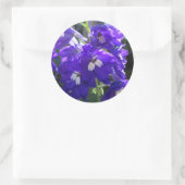 Delphinium-Blume Nah Runder Aufkleber (Tasche)