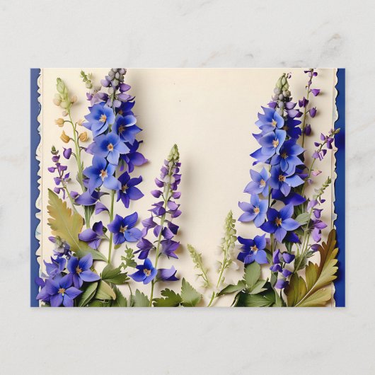 Delphinium-Blume Postkarte (Vorderseite)
