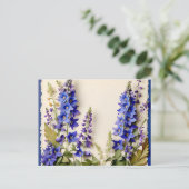 Delphinium-Blume Postkarte (Stehend Vorderseite)