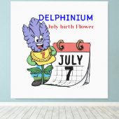 Delphinium - Blume zur Geburt für Juli Leinwanddruck (Insitu (Holzboden))