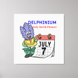 Delphinium - Blume zur Geburt für Juli Leinwanddruck