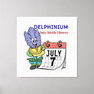 Delphinium - Blume zur Geburt für Juli Leinwanddruck