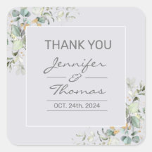 Delphinium Color & Green Blätter Square Sticker