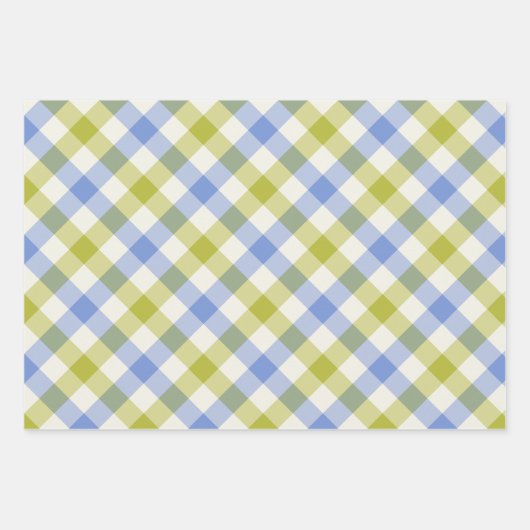 Delphinium Gingham Geschenkpapier Set (Vorderseite)