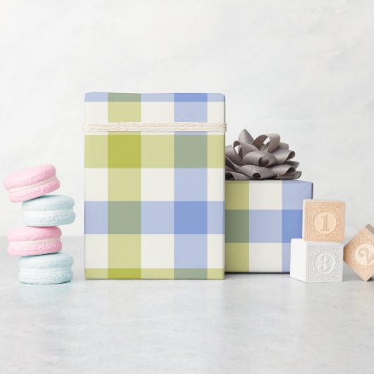 Delphinium Gingham - Wrapping Paper Geschenkpapier (Babyparty)