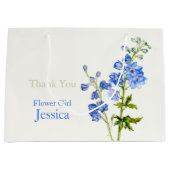 Delphinium Hochzeit blaue Blume Mädchen Gefallen G Große Geschenktüte (Vorderseite)