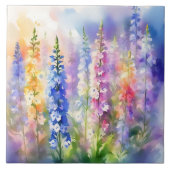 Delphinium Impressionist Vibrannt Fliese (Vorderseite)