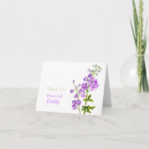Delphinium Kunst Hochzeit Blumenmädchen Dankeskart Dankeskarte