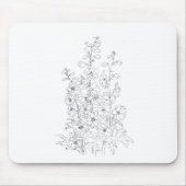 Delphinium-Larkspur-Blume zeichnend Mousepad (Vorne)
