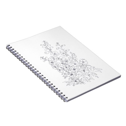 Delphinium-Larkspur-Blume zeichnend Notizblock (Rechte Seite)