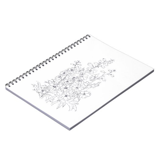 Delphinium-Larkspur-Blume zeichnend Notizblock (Linke Seite)