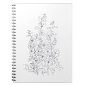 Delphinium-Larkspur-Blume zeichnend Notizblock (Vorderseite)