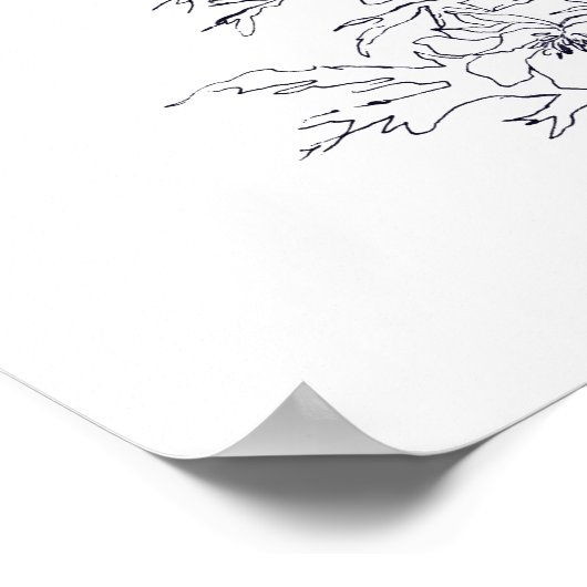 Delphinium-Larkspur-Blume zeichnend Poster (Ecke)