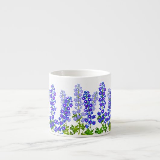 Delphinium Larkspur Blumen-Gartenespresso-Tasse Espressotasse (Vorderseite)