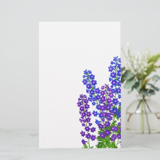 Delphinium Larkspur Blumengarten Briefpapier (Stehend Vorderseite)