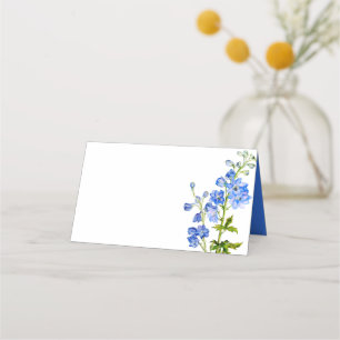 Delphinium malte blaue Hochzeitsgast-Platzkarten Platzkarte