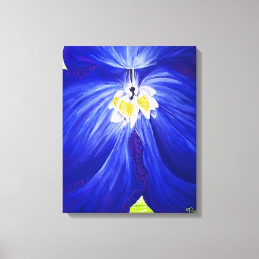Delphinium - Original-Malerei, gewickelt Leinwand (Vorderseite)
