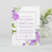 Delphinium violette Blumen Wechsel des Veranstaltu Einladung (Stehend Vorderseite)