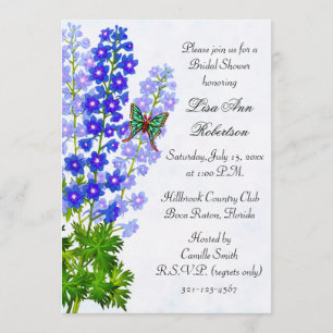 Delphiniums-BlumenBrautparty-Einladung Einladung