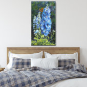 "Delphiniums" Galerie Umhüllte Canvas Print Leinwanddruck (Insitu (Schlafzimmer))
