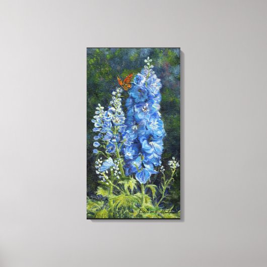 "Delphiniums" Galerie Umhüllte Canvas Print Leinwanddruck (Vorderseite)