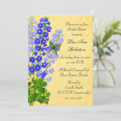 Delphiniums Gold Bridal Dusche Einladung (Stehend Vorderseite)