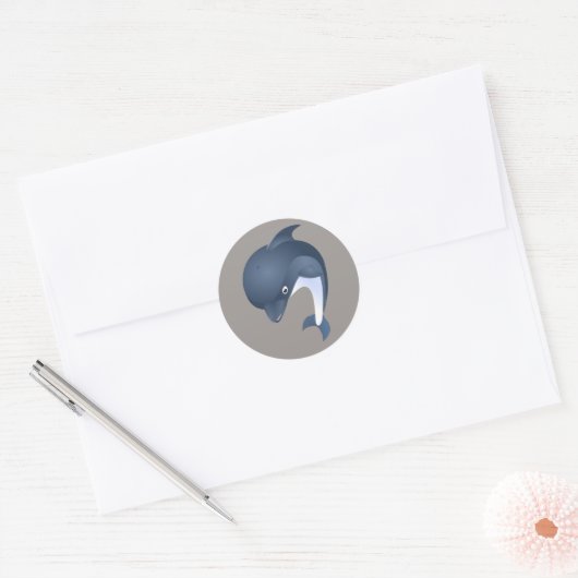 Delphinkleber Runder Aufkleber (Umschlag)