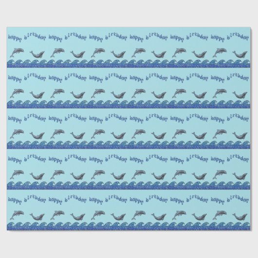 Delphinmosaik Geschenkpapier (Flach)
