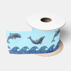 Delphinmosaik Satinband