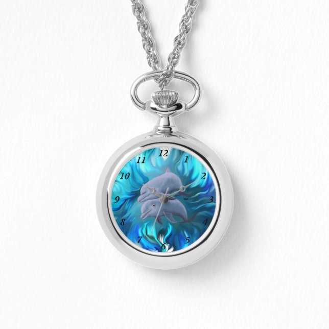 Delphinpaare Armbanduhr (Vorderseite)