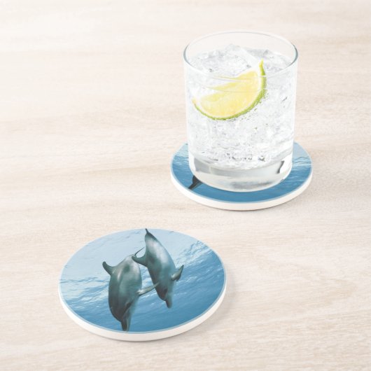 Delphinpaare Getränkeuntersetzer (Seite)