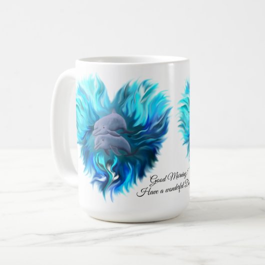 Delphinpaare Kaffeetasse (Vorderseite Links)