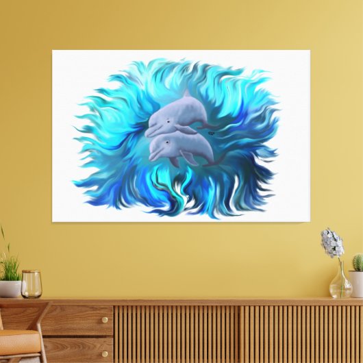 Delphinpaare Leinwanddruck (Insitu (Wohnzimmer))