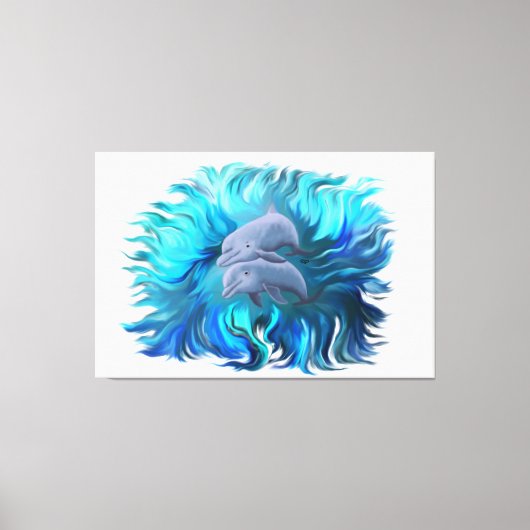 Delphinpaare Leinwanddruck (Vorderseite)