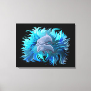 Delphinpaare Leinwanddruck