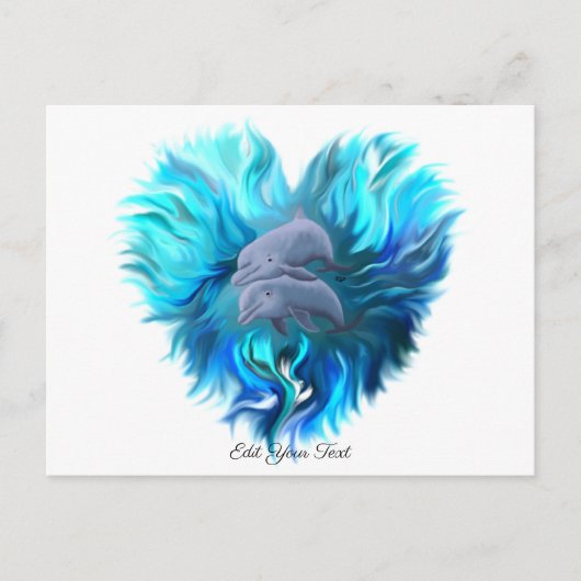 Delphinpaare Postkarte (Vorderseite)