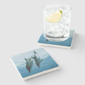 Delphinpaare Steinuntersetzer (Seitenansicht)