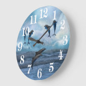 Delphinphantasie Große Wanduhr (Winkel)