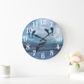 Delphinphantasie Große Wanduhr (Zuhause)