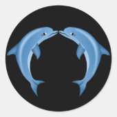 Delphinrundkleber Runder Aufkleber (Vorderseite)