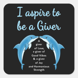 Delphinsee Delphine Animal Water Ocean Funny Gesch Quadratischer Aufkleber