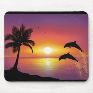 Delphinsonnenuntergang-Mausunterlage Mousepad