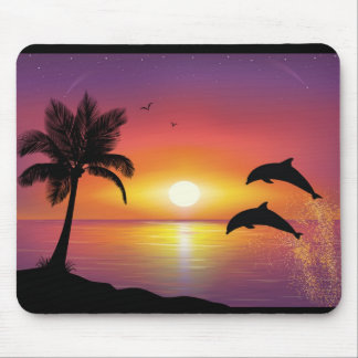 Delphinsonnenuntergang-Mausunterlage Mousepad