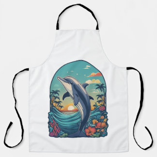 Delphinspielen im Meer, Schürze