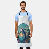 Delphinspielen im Meer, Schürze (Getragen)