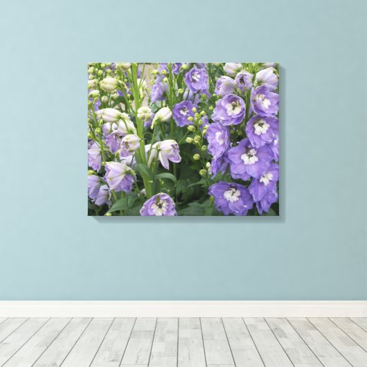Delphinum-Blume Wrapped Canvas Leinwanddruck (Insitu (Holzboden))