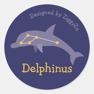 Delphinus der Delfin-Sternbild-Aufkleber Runder Aufkleber